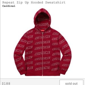 Supreme Repeat Zipup Hooded Sweatshirt